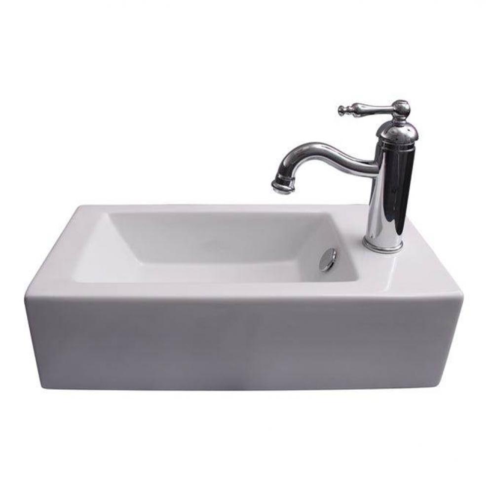 Arcadia Rect Wall Hung 20''  Faucet hole on Left, WH