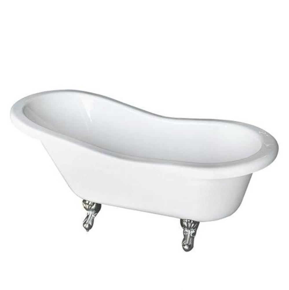 Fillmore Dbl Acrylic Slipper BQ, 60'', No Holes, PB Feet
