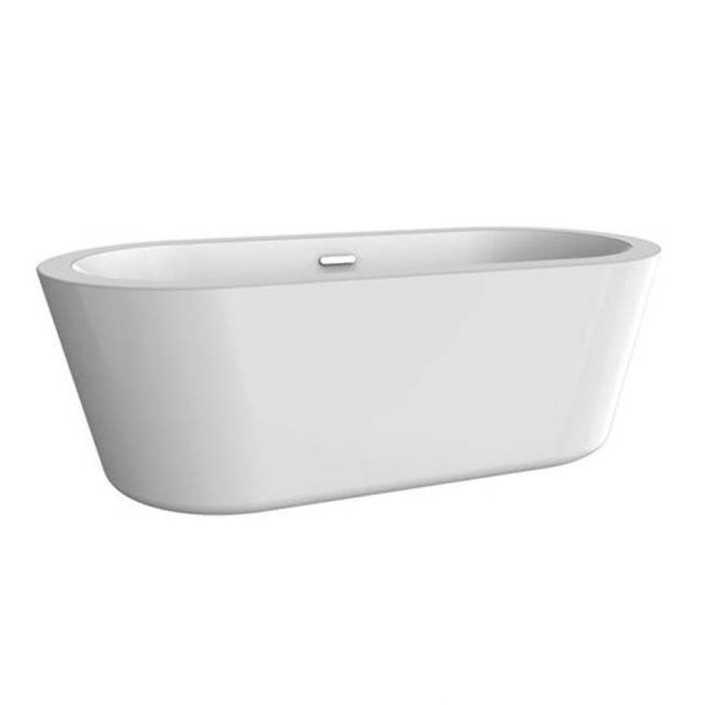 Ollie 55'' Freestanding Tub WHW/OF and Drain Matte Black