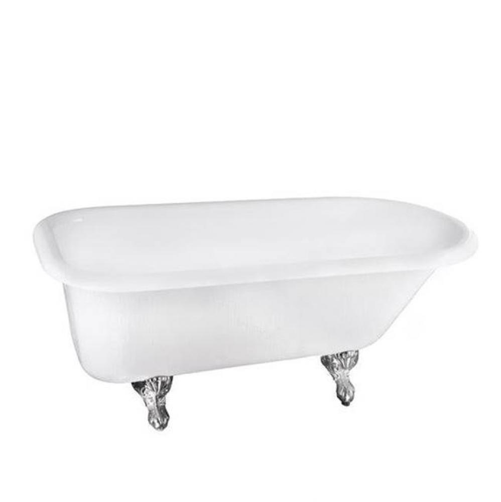 Atlin Acrylic Roll Top WH 67'', 3-3/8'' Holes, PB Feet