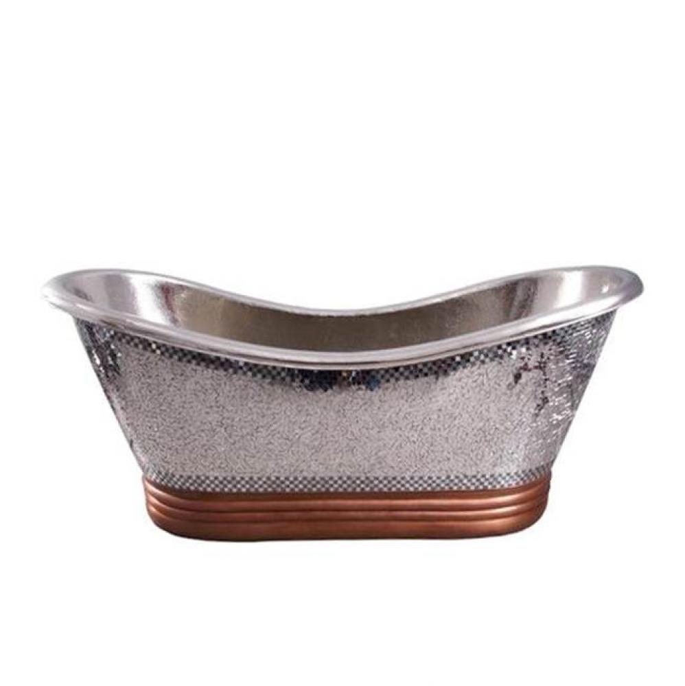 Galileo Dbl Slipper Copper w/ Base, 72'', No Faucet Holes