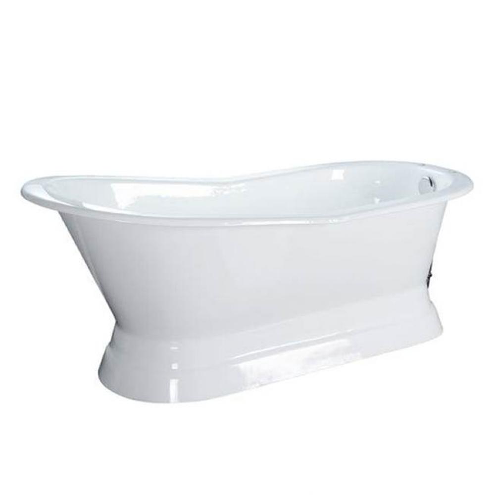 Leonardo Cast Iron Slipper w base, 61'', WH, No Holes