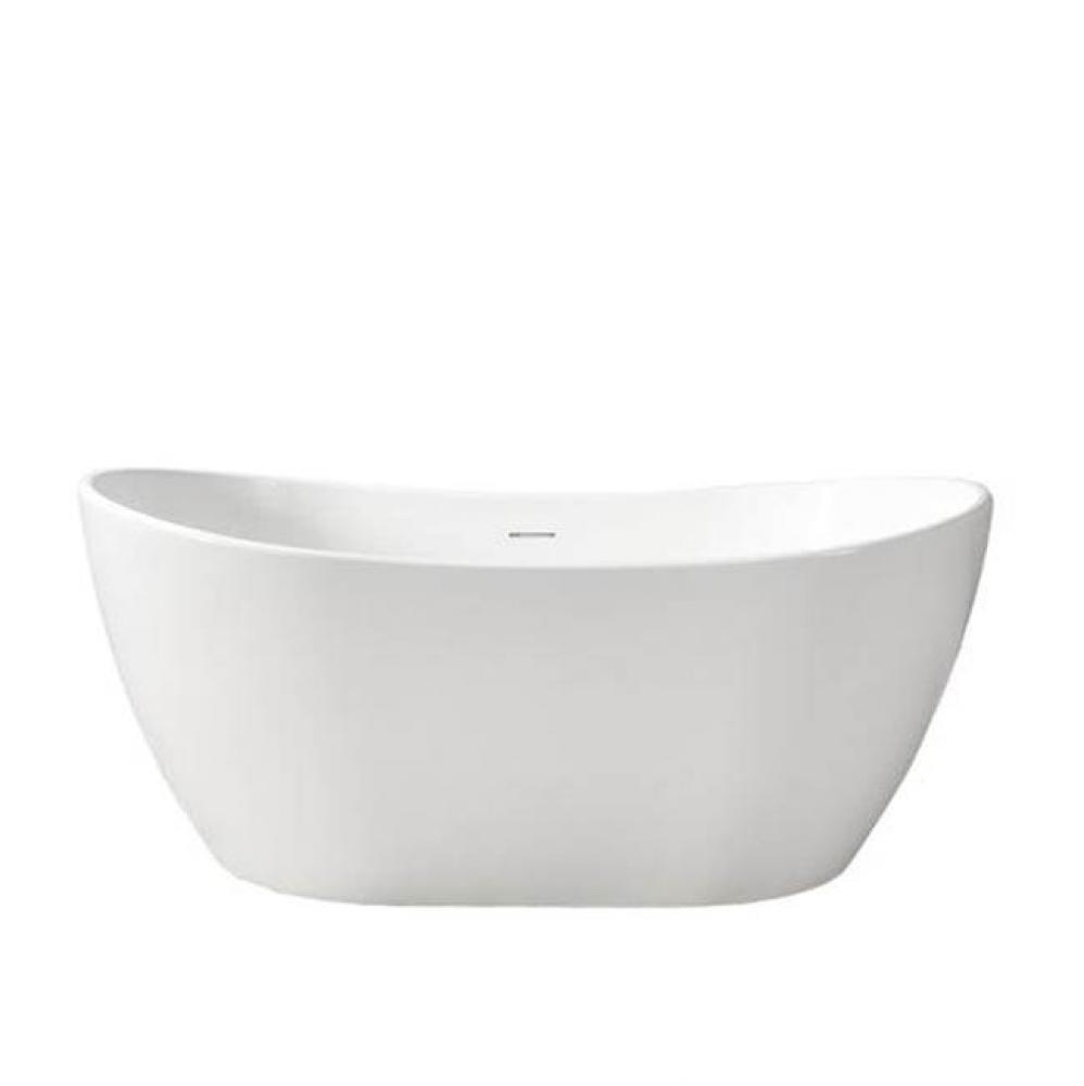 Edison 56'' BARstone Freestanding Tub, White Matte, No Holes