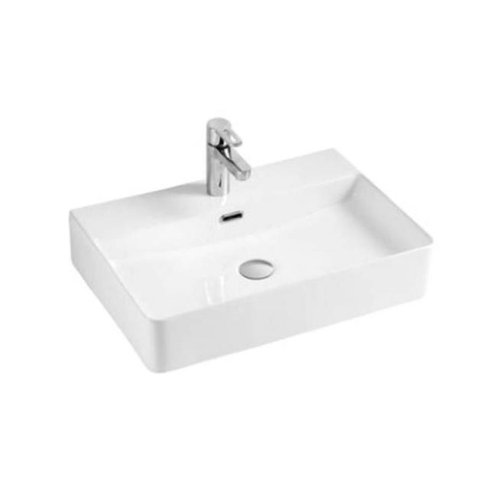 Adolfo 23'' Rectangular,1 fauce hole, Basin, White