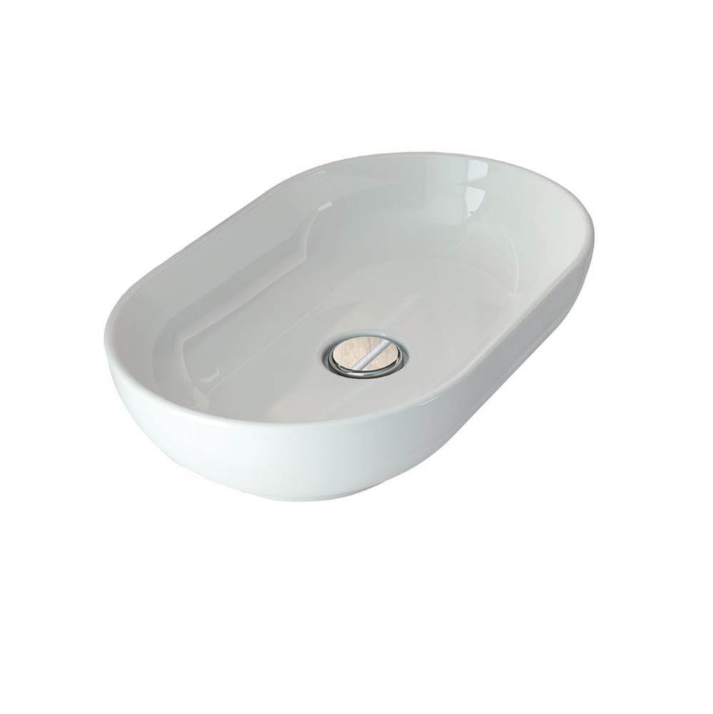 Feeling Slim 21-3/4'' OvalAbove Counter Basin,White