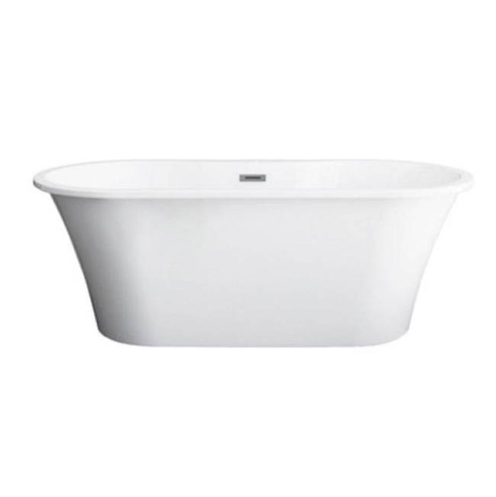 Nouri 65'' AC Tub Light Grey W/ Internal Drain And Of Chrome