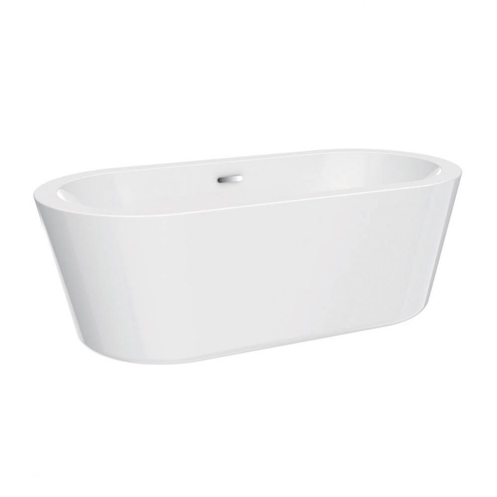 Opus AC Oval Freestanding Tub59'' WH,W/OF and Drain Matt Black