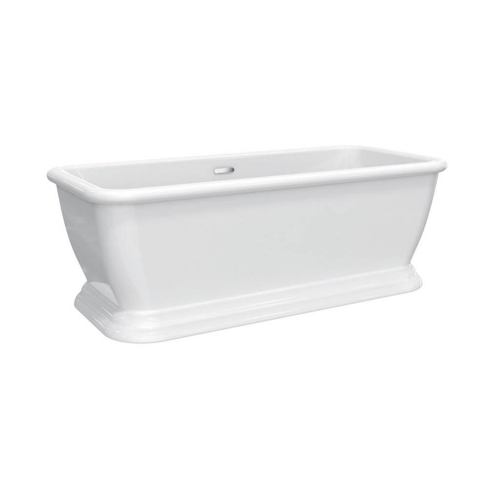 Verron Acrylic Rect Tub 69'' WHW/OF and Drain Matt Black