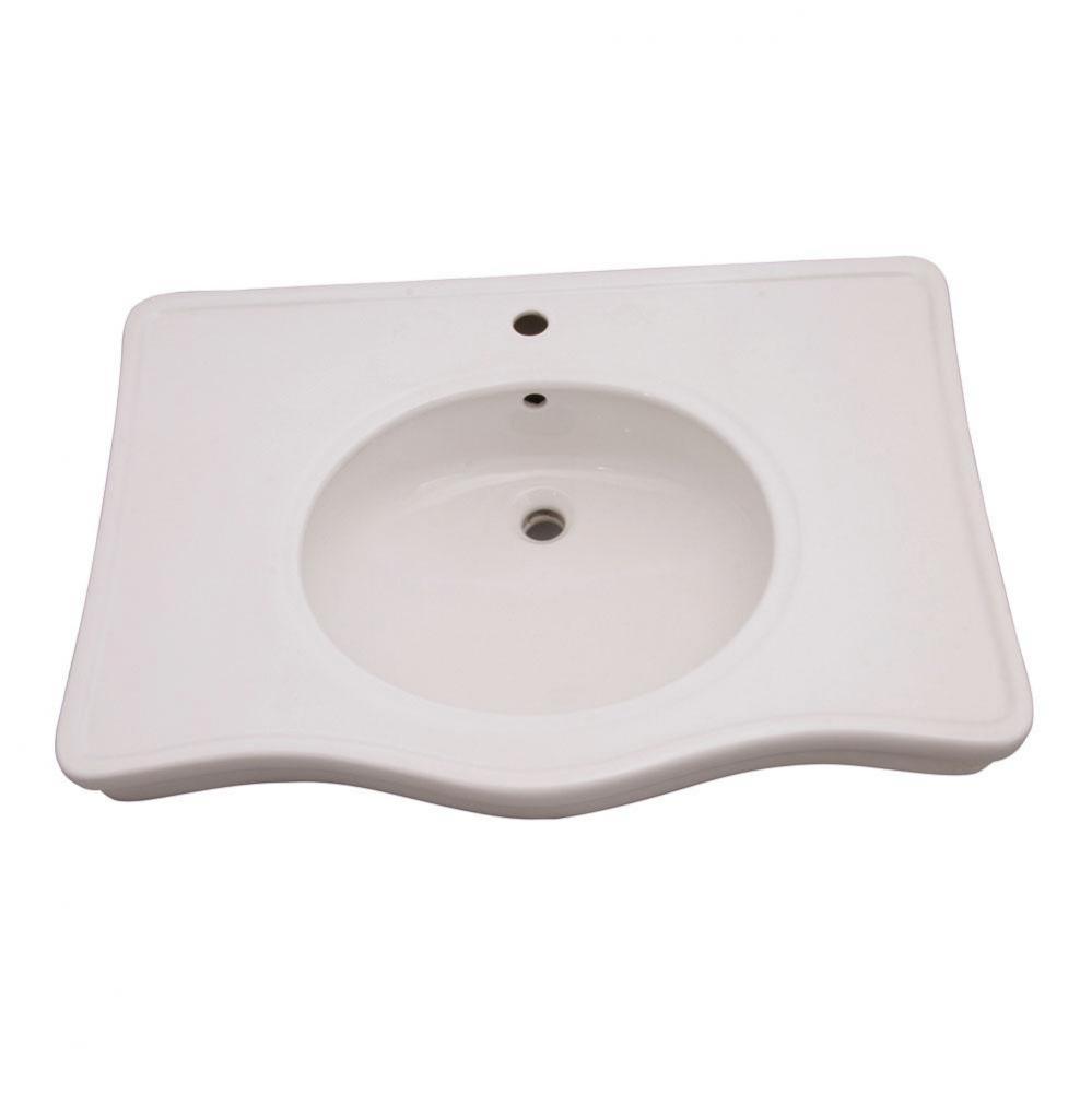 Milano Deluxe Console Basin1 Hole, White