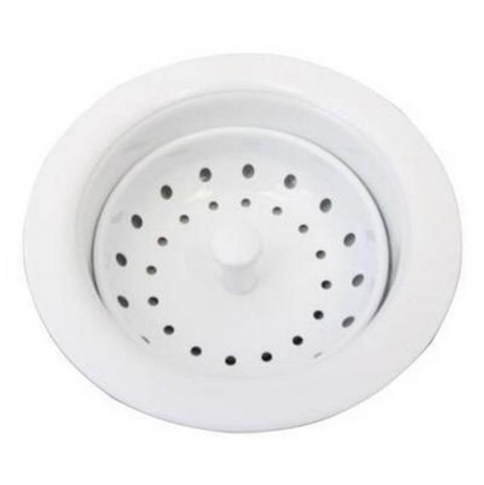 Kitchen Sink Drain, 3 1/2'', White
