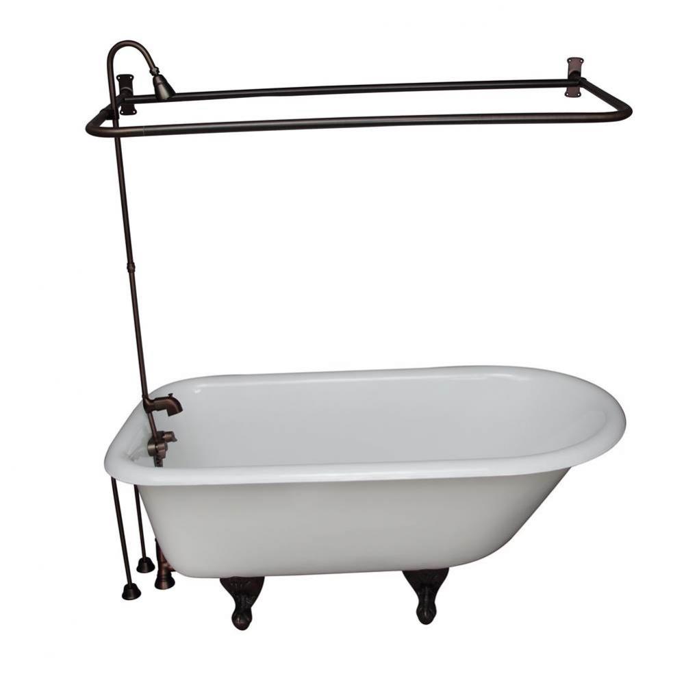 Tub Kit 67'' CI Roll Top,ShowerUnit, Supplies, Drain-ORB