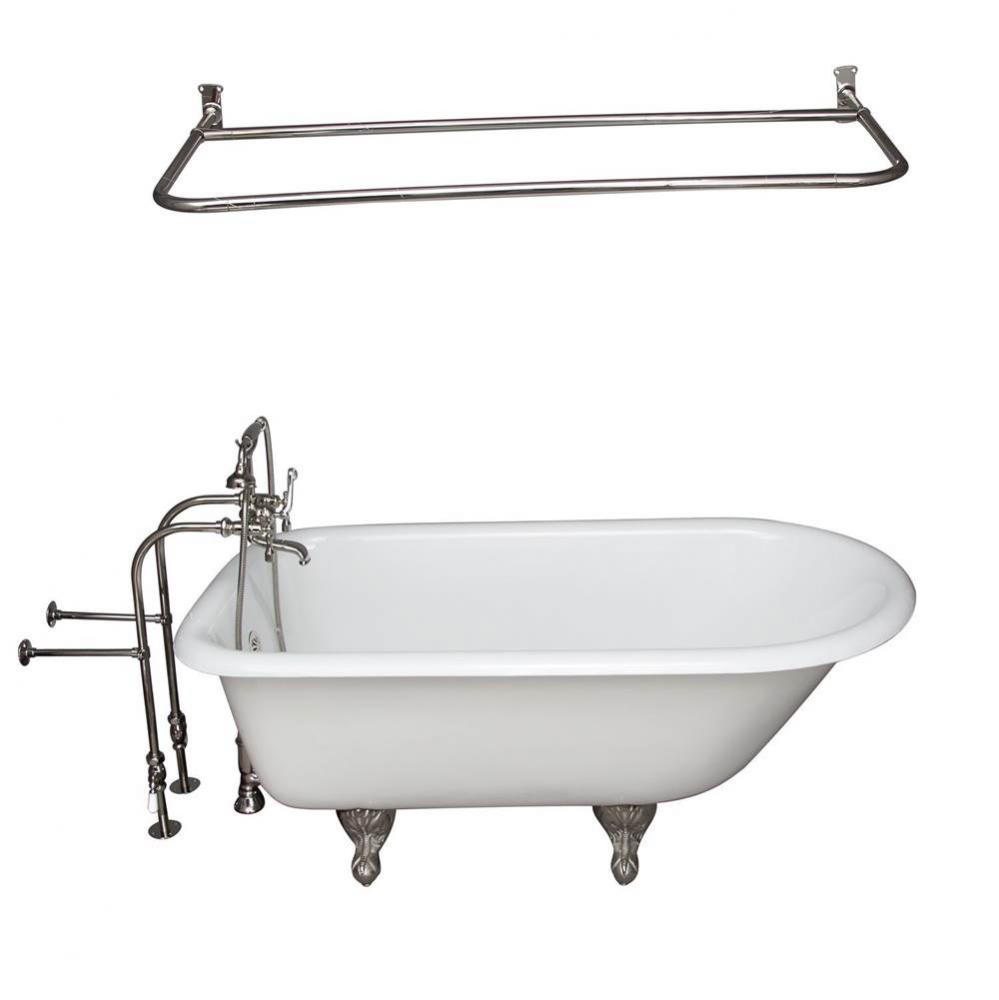 Tub Kit 55'',CI,Roll Top,FillerShower Rod,Suppplies, Drain-PN