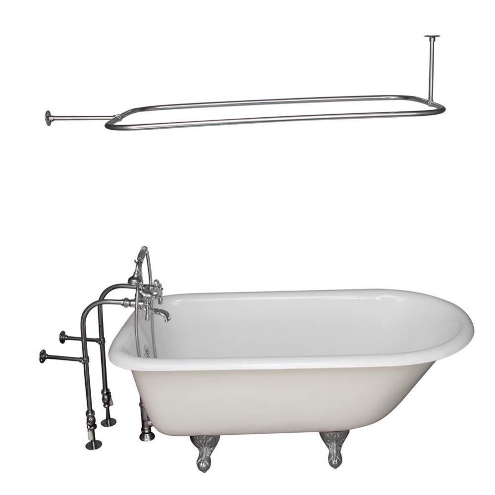 Tub Kit 60'' CI Roll Top,FillerShwr Rd,Supplies, Drain-Chrome