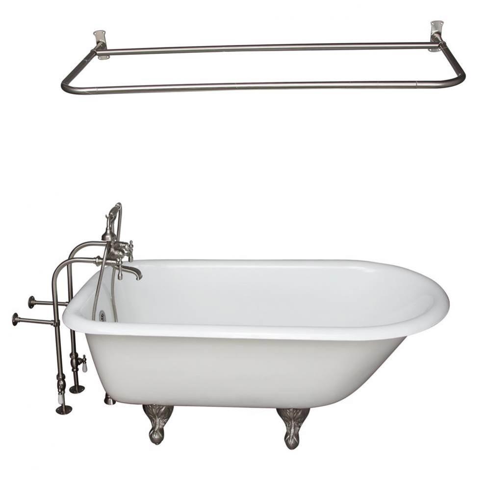 Tub Kit 67'' CI Roll Top,FillerShwrRd, Supplies, Drain-BrNkl