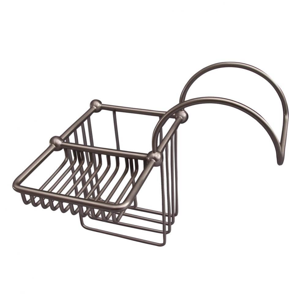 Bath Supply Basket for Tub Rim Brushed Nickel