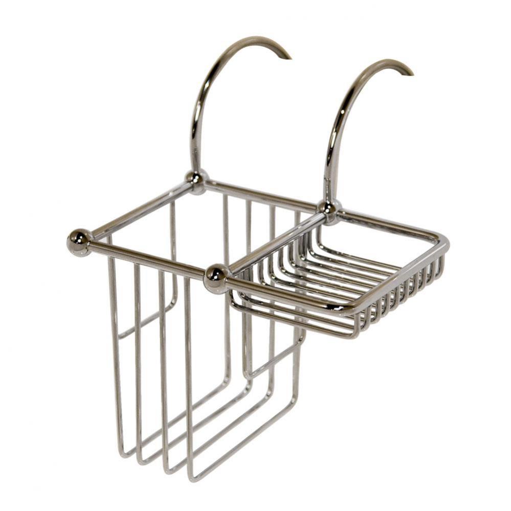 Bath Supply Basket for Tub Rim Polished Chrome