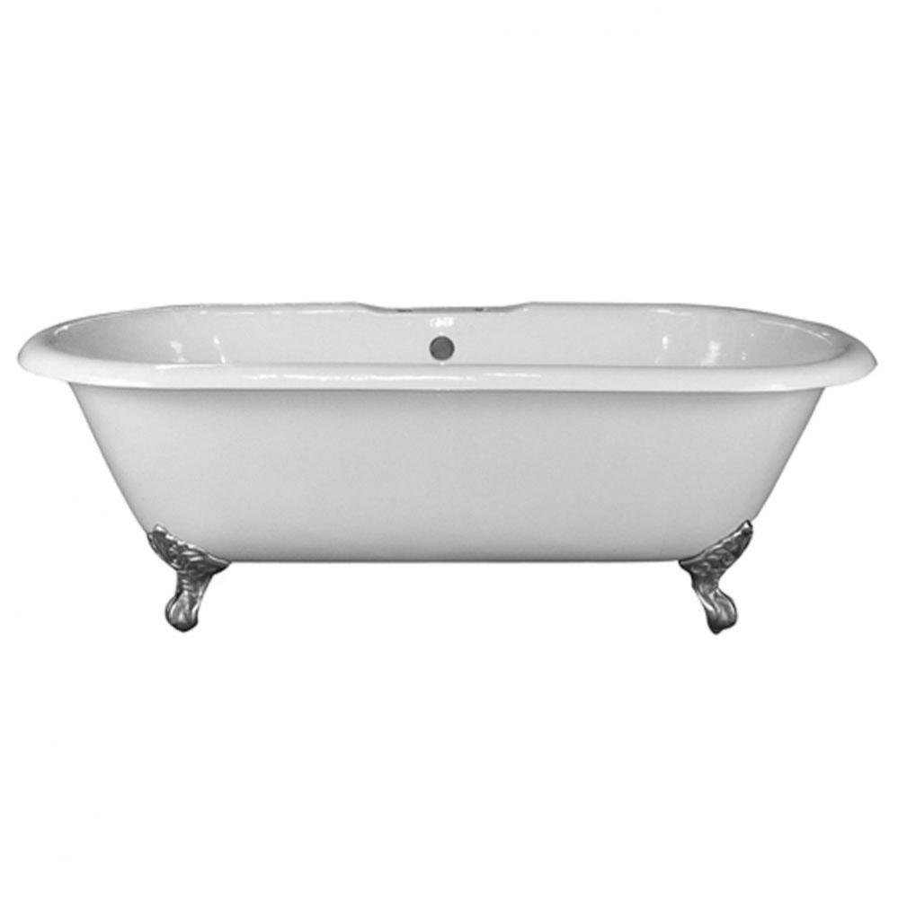 Duet Cast Iron Dbl Roll Top WH 67'', 7'' Holes, UF Feet
