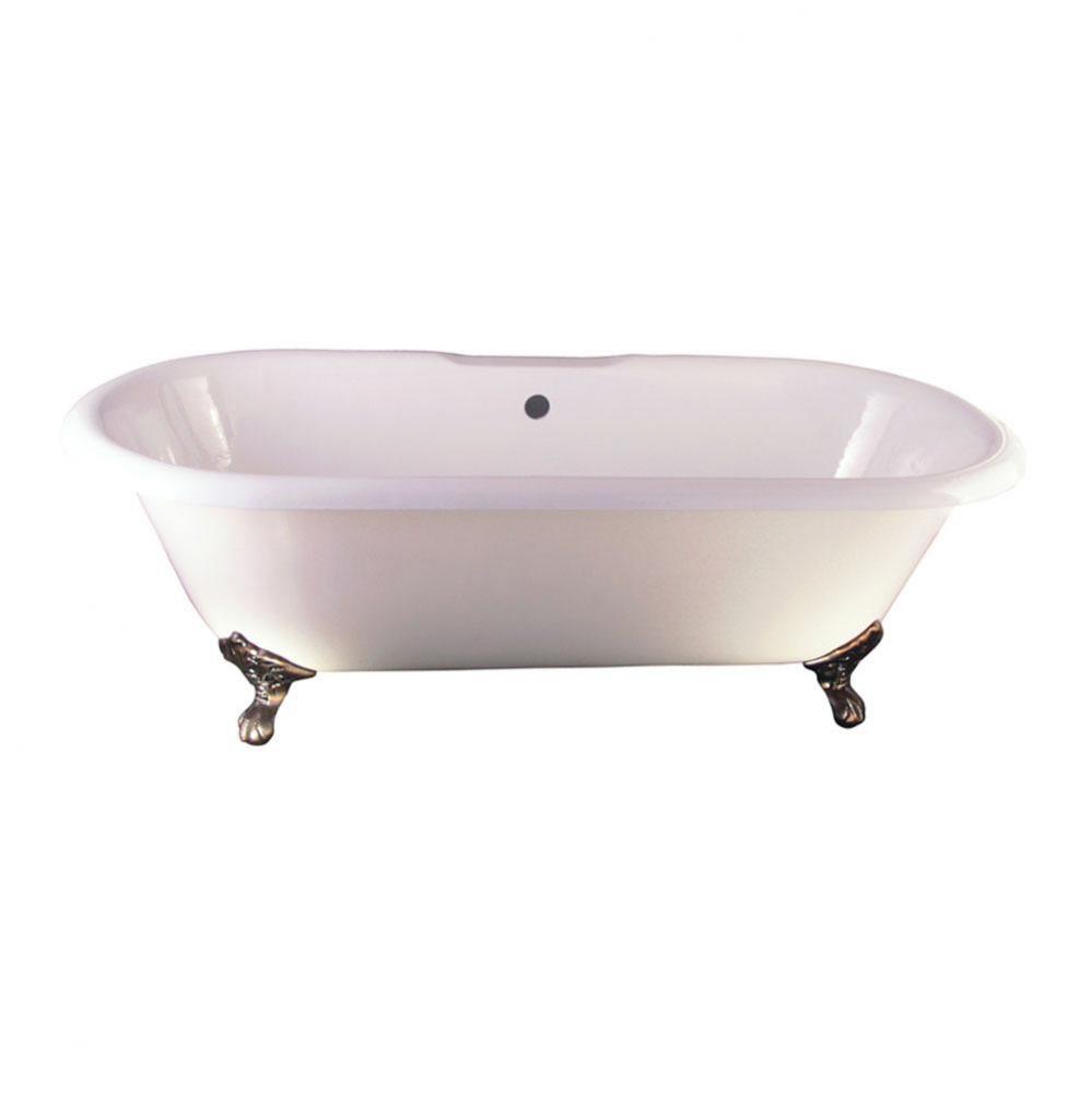 Duet Cast Iron Dbl Roll Top WH 67'', No Holes, UF Feet