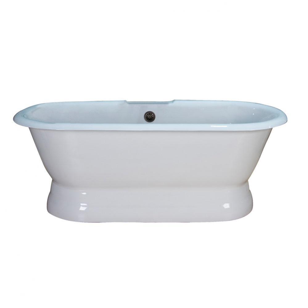 Duet Cast Iron Dbl Roll Top WH w/ base, 66'', No Holes