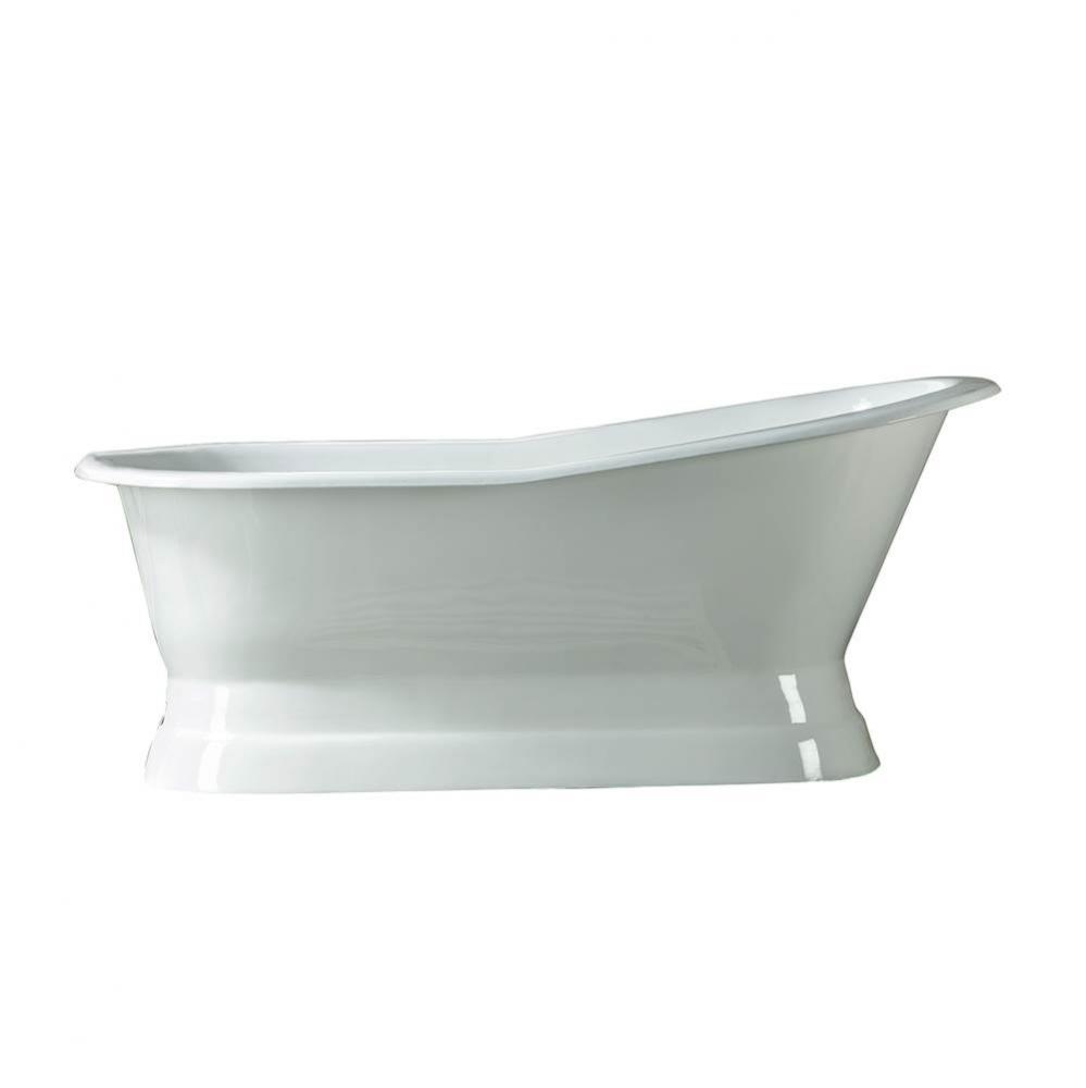 Lyndsey Cast Iron Slipper 68 On Base, No Faucet Hole, White