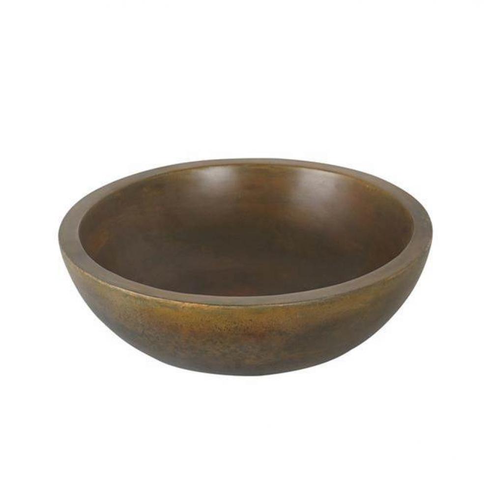 Cordell Small Round Cement Vessel, Vintage Brown