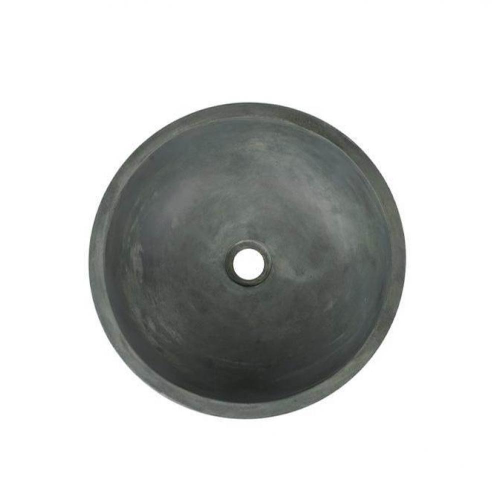 Cordell Large Round Cement Vessel, Copper Green