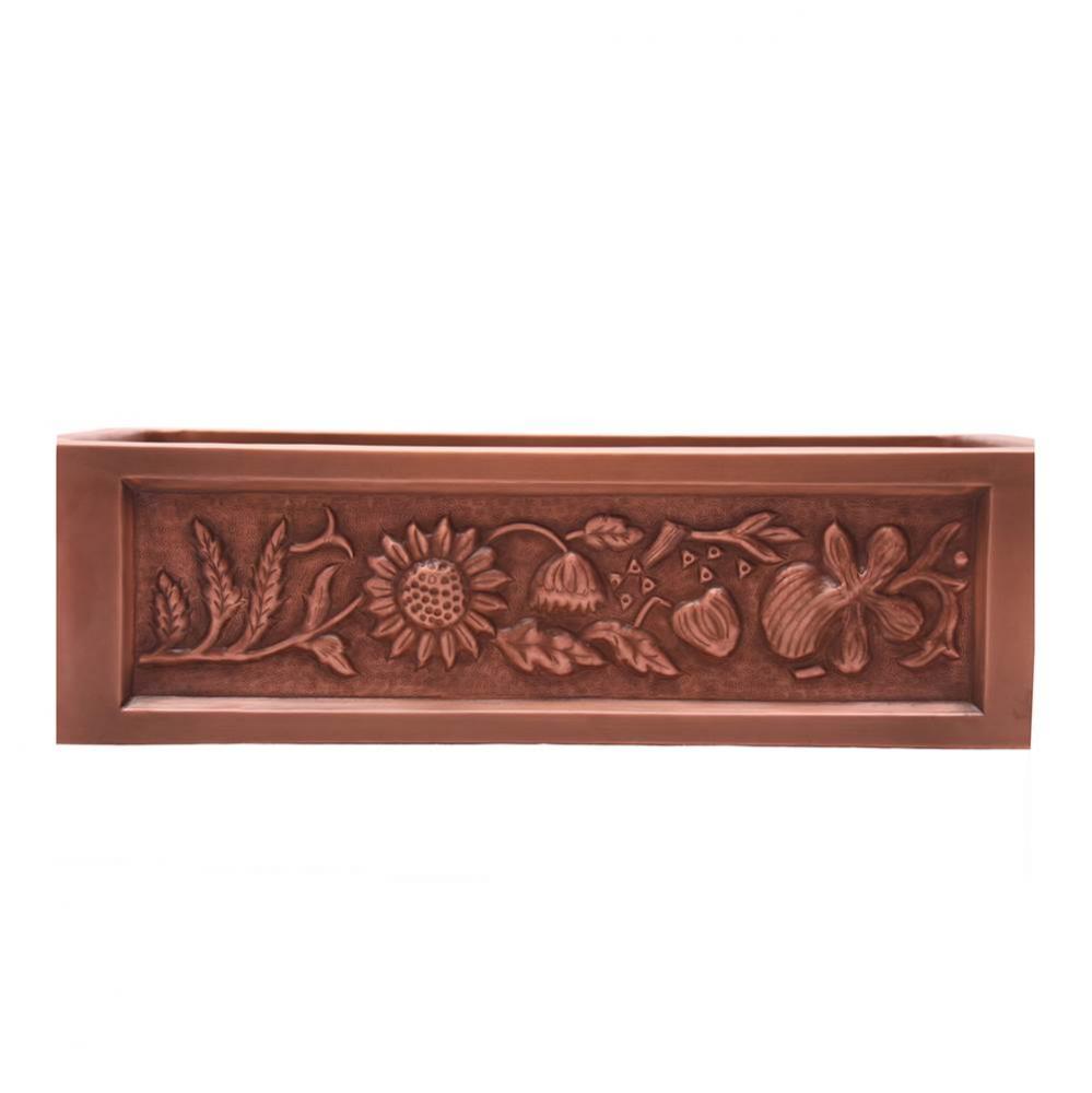 Sunflower 30'' Embossed SingleBowl Copper Farmer Sink-SAC