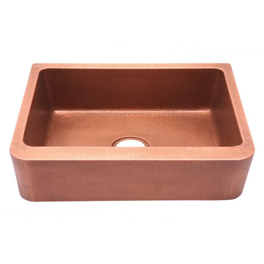 Avena 30'' Hammered Single BowCopper Farmer Sink-AC