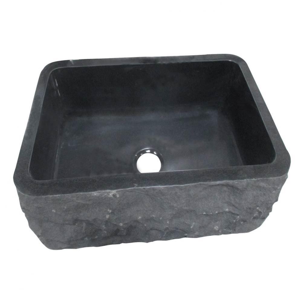 Birgitta24'' Granite Single BlFarmerSink Chiseled Frnt GPBL