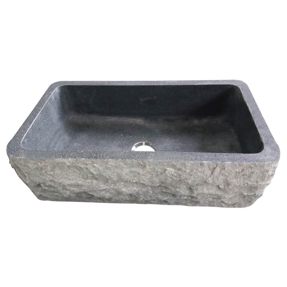 Birgitta33'' Granite Single BwlFarmerSink Chiseled Frnt GPBG