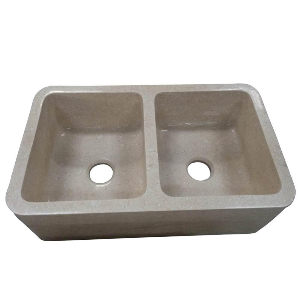 Chicot 33'' Double Bowl MarbleFarmer Sink, MPGA