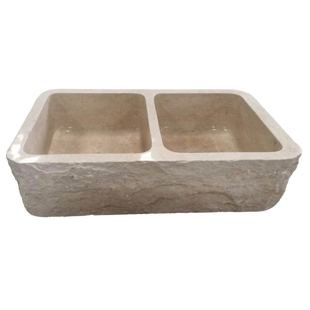 Rushmore Db Bowl Marble FarmeSink w/Chiseled Apron MPGA,33''