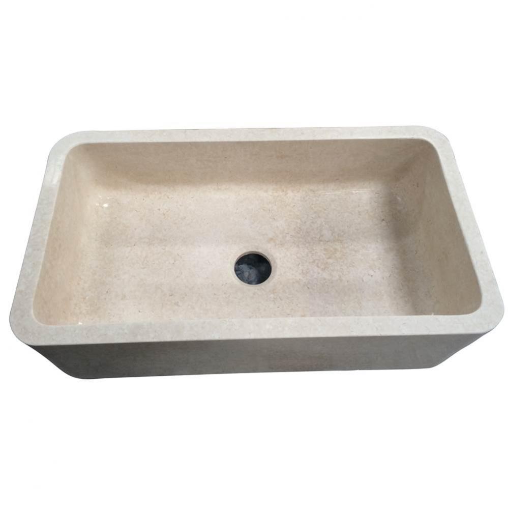 Chandra 36'' Polished MarbleSingle Bwl Farmer Sink, MPGA