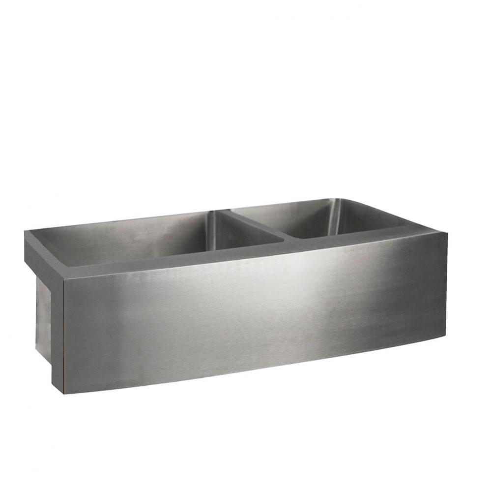 Damita 36'' Stainless Steel60/40 Dbl Bowl Farmer Sink