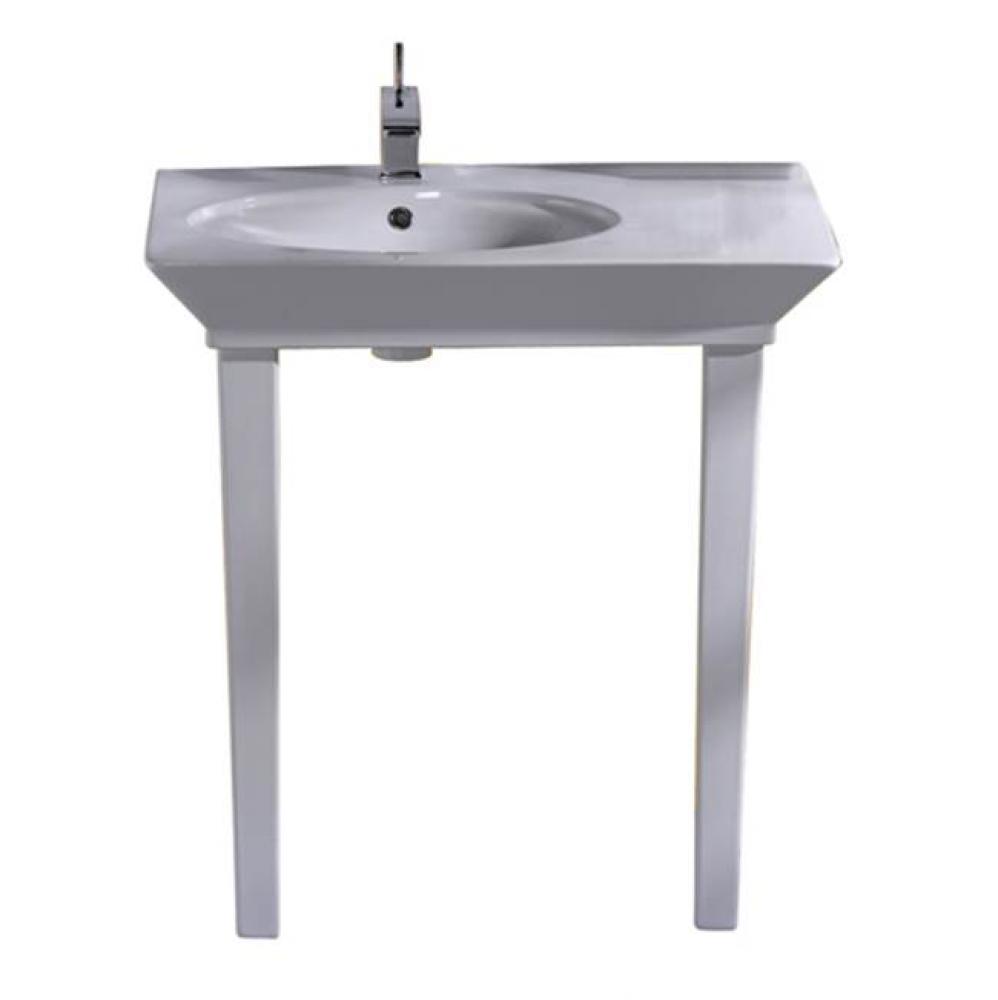 Opulence Basin 31-1/2'', White Oval Bowl, 1 Hole