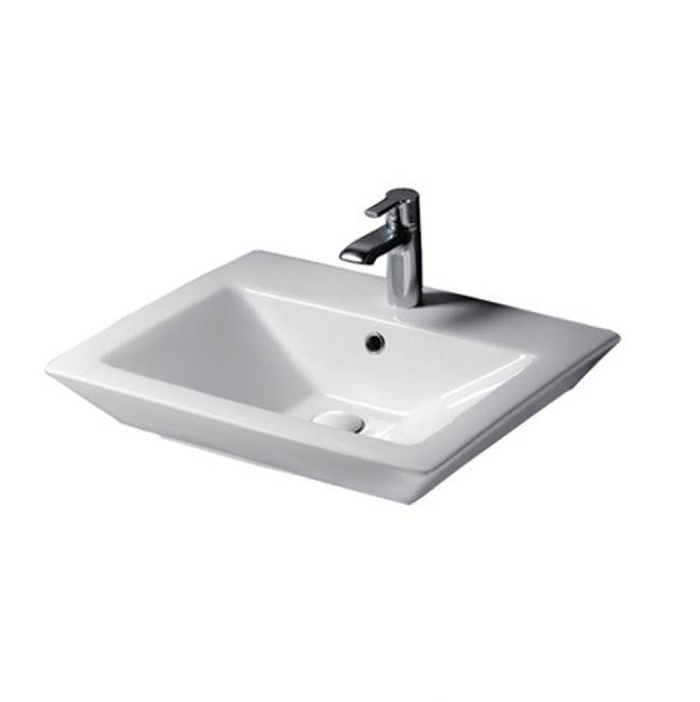 Opulence 23'' Wall-Hung Basin,White, Rect. Bowl, 8'' WS