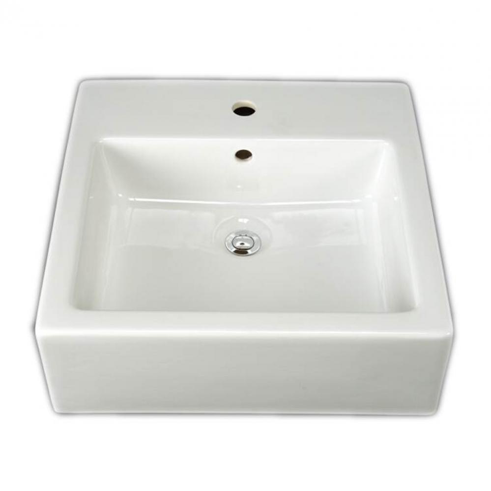 Patricia Square Vessel, 8''cc,  White