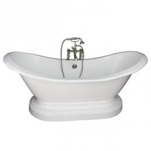 Barclay TKCTDSHB-CP3 - Tub Kit 71'' CI Dbl Slipper,Filler, Supplies, Drain-Chrome