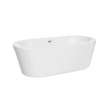 Barclay ATOVN70MFIG-MB - Saxton Acrylic Oval Tub 70'' WHW/OF and Drain Matt Black