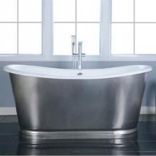 Barclay CTBATN66-10BSS - Josephine 66'' CI Bateau Tub,Brushed Stainless Steel Tub