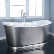 Barclay CTBATN72-10BSS - Laurent 72'' CI Bateau Tub,Brushed Stainless Steel Tub