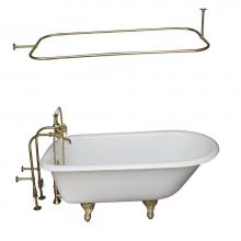 Barclay TKCTRN54-PB3 - Tub Kit 55'' CI Roll Top,FillerShower Rod, Supplies, Drain-PB