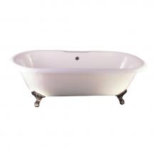 Barclay CTDRN-WH-UF - Duet Cast Iron Dbl Roll Top WH 67'', No Holes, UF Feet