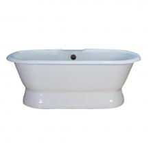Barclay CTDRNB-WH - Duet Cast Iron Dbl Roll Top WH w/ base, 66'', No Holes