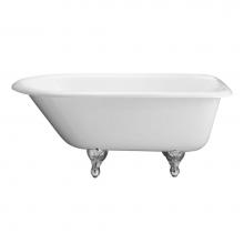 Barclay CTR67-WH-UF - Brocton Cast Iron Roll Top WH 68'', 3-3/8'' Holes, UF Feet