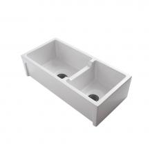 Barclay FSDB1554-WH - Millwood 36'' DBL BowlFire Clay, Farmer Sink , WH