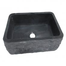 Barclay FSGSB4012-GPBL - Birgitta24'' Granite Single BlFarmerSink Chiseled Frnt GPBL