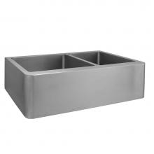 Barclay FSSDB2502-SS - Crowley 36'' Stainless Steel60/40 Dbl Bowl Farmer Sink