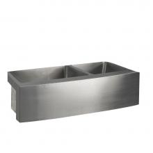 Barclay FSSDB2514-SS - Damita 42'' Stainless Steel60/40 Dbl Bowl Farmer Sink