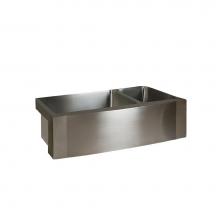 Barclay FSSDB2516-SS - Cervantes 33'' Stainless Steel70/30 Offset DblBwl Frmer Sink